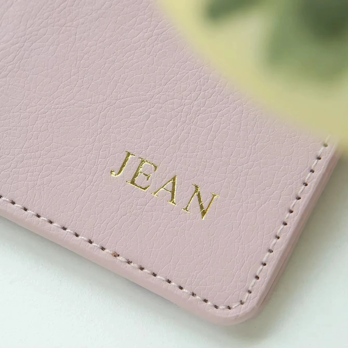 Custom Name Floral PU Leather Slim Passport Holder 26 Letter Card Wallet Travel Document Organizer