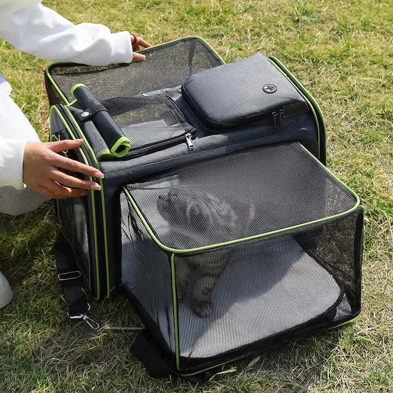 Portable Outdoor Bag Foldable Small Pet Supplies Car Bag Outdoor Handbag Large Space Breathable Pet Bag Supplies New