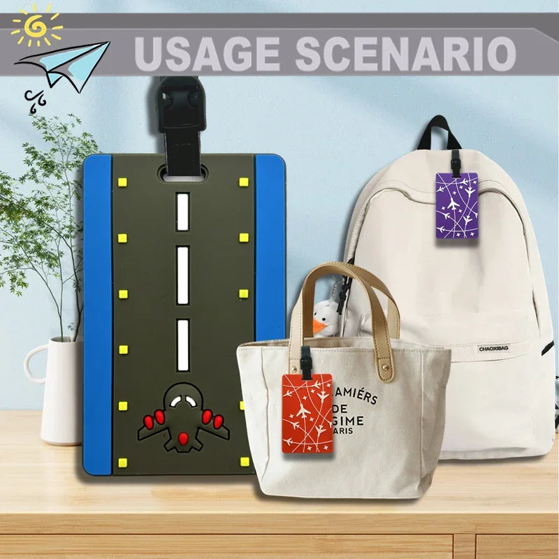 New Letter & Airplane Shaped PVC Luggage Tag – Name ID Baggage Identifier, Compact Travel Accessory