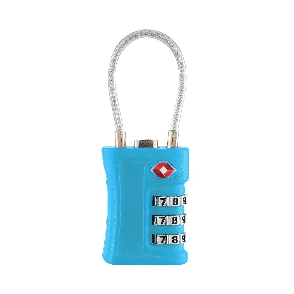 TSA 3 Digit Combination Lock Security Tool Anti-theft Suitcase Luggage Coded Lock Padlock Wire Rope Customs Password Lock Travel