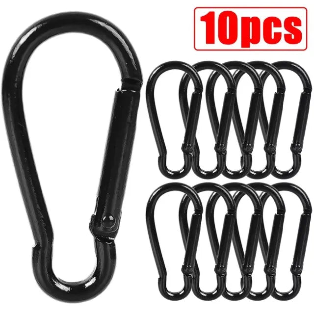 50/10Pcs Mini Carabiner Keychain Alluminum Alloy D Type Buckle Spring Snap Clip Hooks Keychain Carabiner for Keys Camping Tool