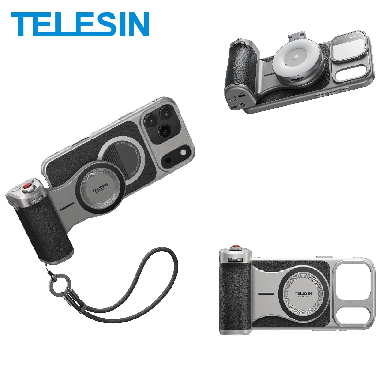 TELESIN Master Grip Kit for iPhone 17 Pro ProMax Phone Camera Magnetic Grip Graphene Case for iPhone Cooling Phone Handle Holder