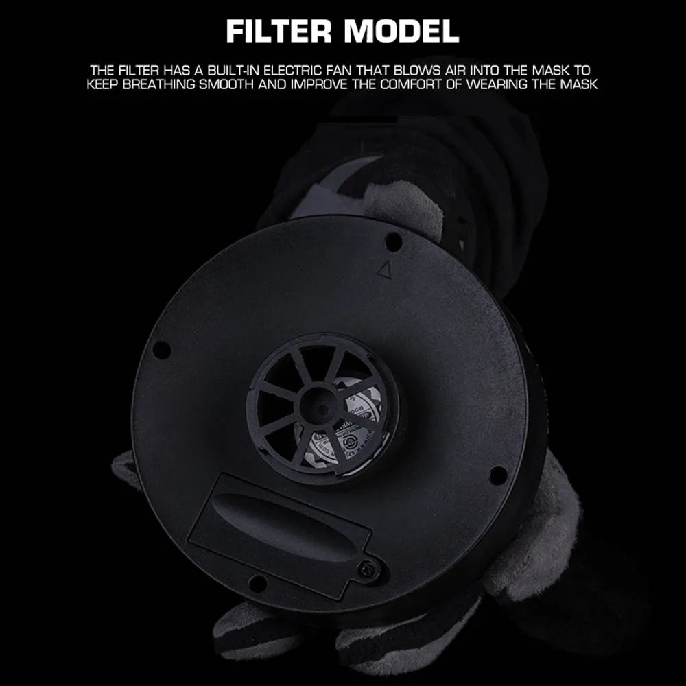 M53 Dust Gas Mask Dummy Model for Tactical Paintball Full Face Protective Mask with Fan Filter Canister Microphone Communication