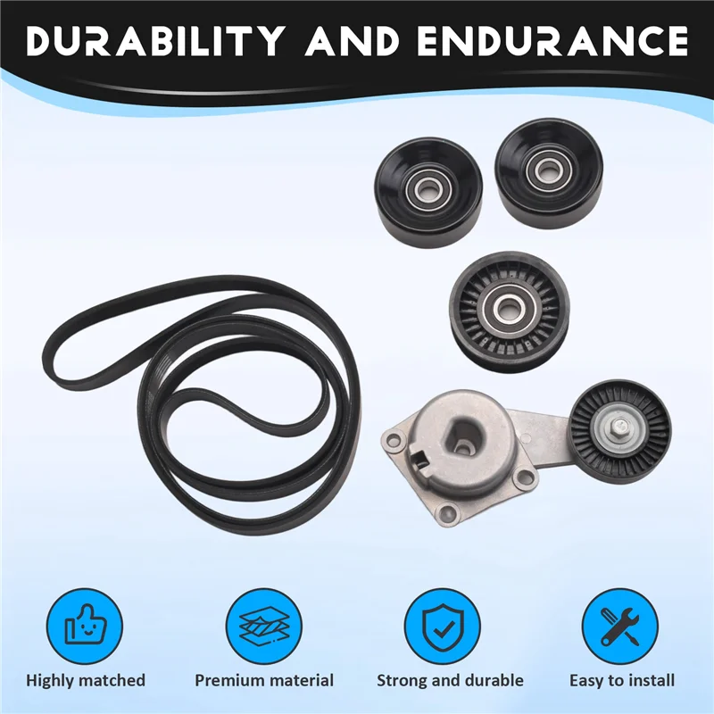 Drive Belt Tensioner Kit DBK061025B ACK061025 90K-38274A Serpentine Belt Assembly For Ford F-150 F-250 F-350-Boom