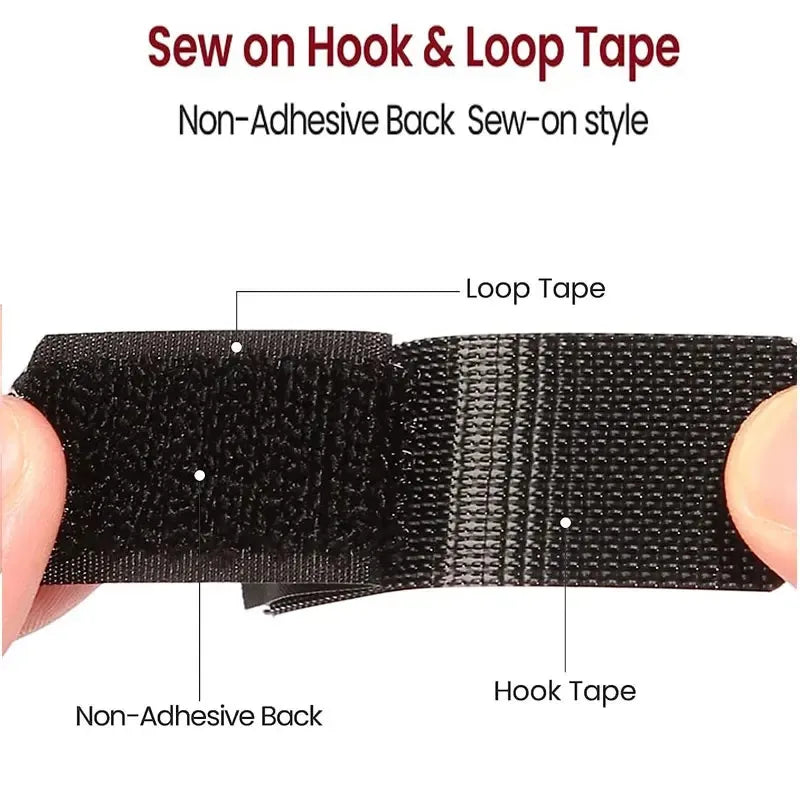 25Meter/Lot 16/20/25/30/38mm Black White Non-Adhesive Fastener Tape Hook and Loop Tape No Glue DIY Sewing Accessories Magic Tape