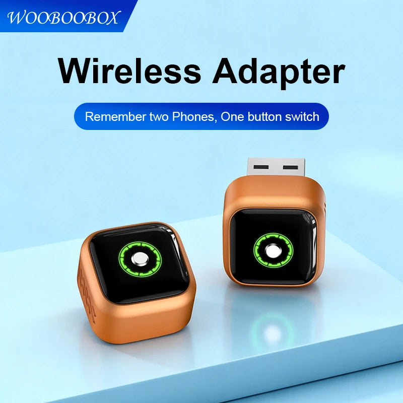 WOOBOOBOX 2026 Wireless CarPlay Android Auto Adapter Converts Factory Wired to Wireless CarPlay Dongle Remember Two Phones