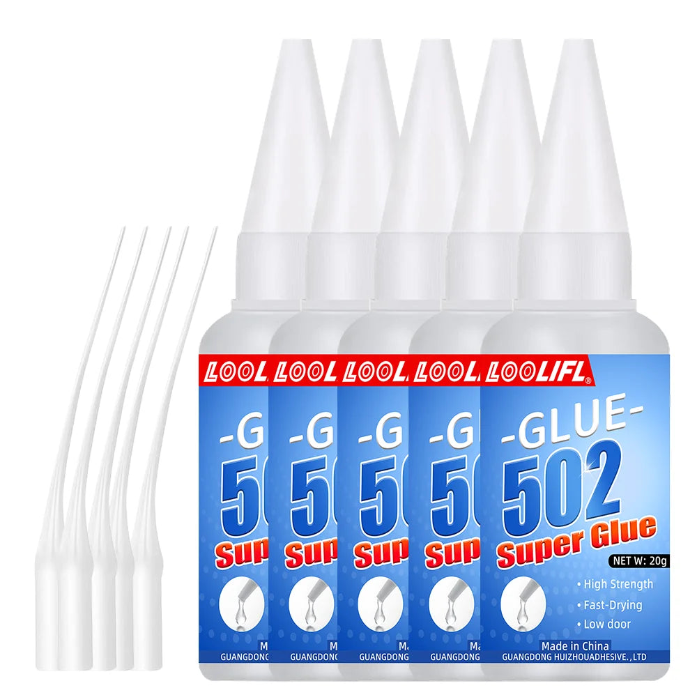 Loolifl 502 Super Glue 20g High Strength Instant Adhesive Fast Drying Multi-Purpose Cyanoacrylate Glue for DIY Crafts & Repairs