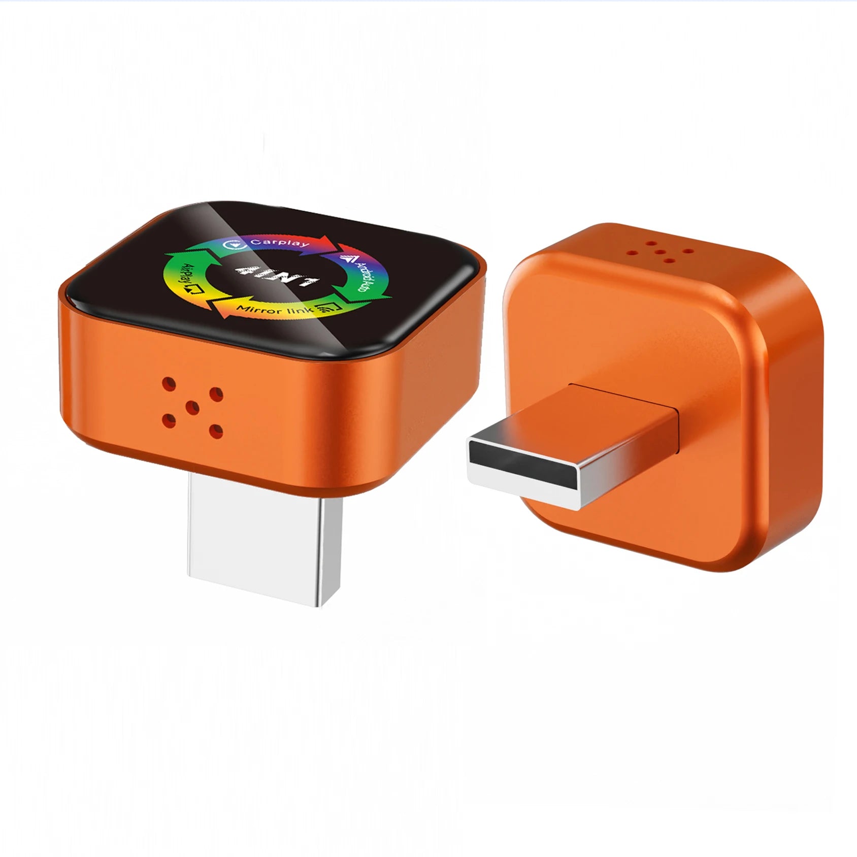 4-in-1 Wireless CarPlay Adapter with Screen Mirroring, Wi-Fi 6, CarPlay & Android Auto, iPhone & Android,Zinc Alloy
