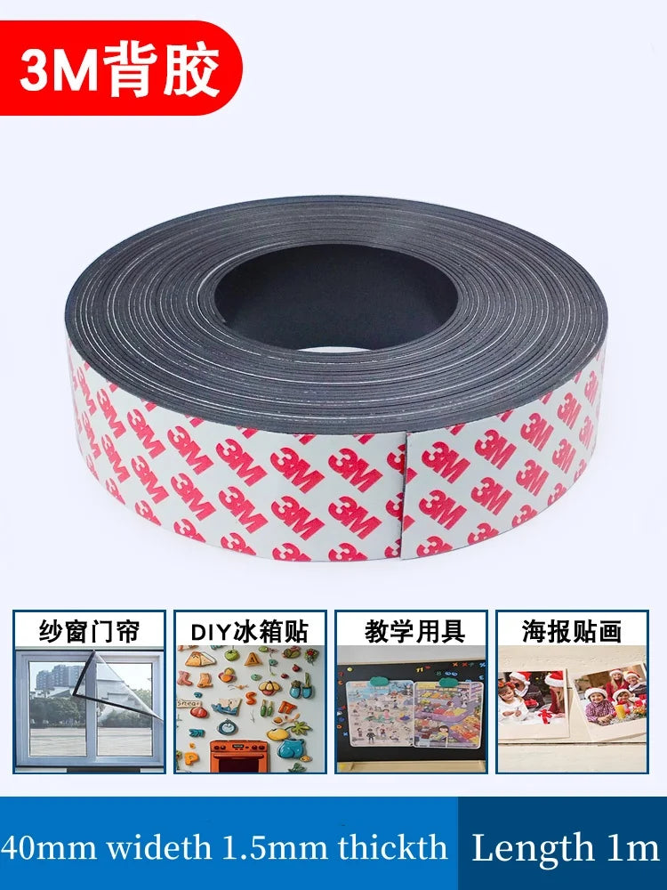 3M Magnetic Strong Adhesive Tape Thickth 1mm 1.5mm Teaching Aids Special Soft Magnetic Adhesive  for Crafts Office & Home