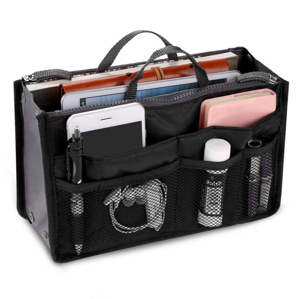 Travel Insert Organizer Bag Women Nylon Insert Organizer Handbag Purse Multiple Large Capacity Lady Insert Bag Liner Makeup Tote