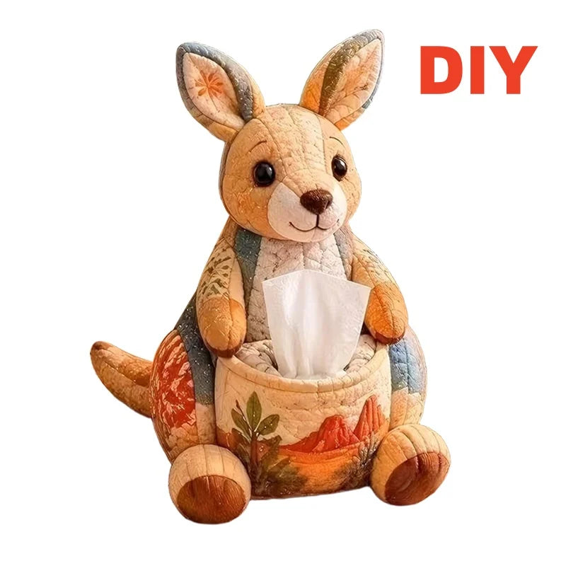 DIY Patchwork Tissue Box Cover Kit Precut Cloth Sewing Thread Tools Handmade Napkin Holder Craft Hobby Home Table Decor Gift