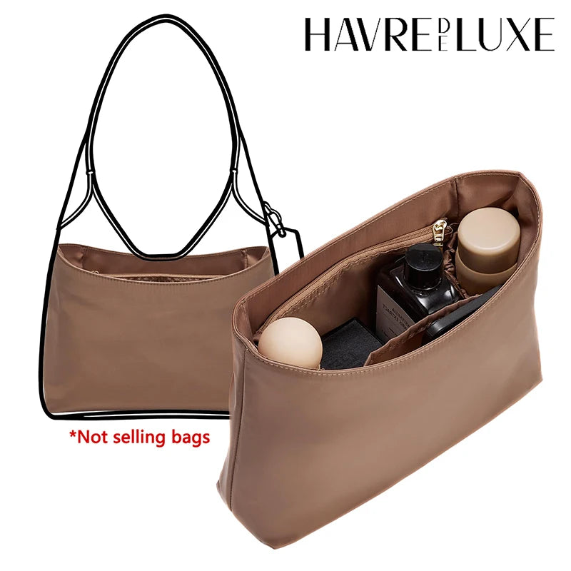 Nylon Purse Organizer Insert Custom-fit For Brooklyn 28 Lightweight Waterproof Handbag Shaper Protector with Zipper Pocket