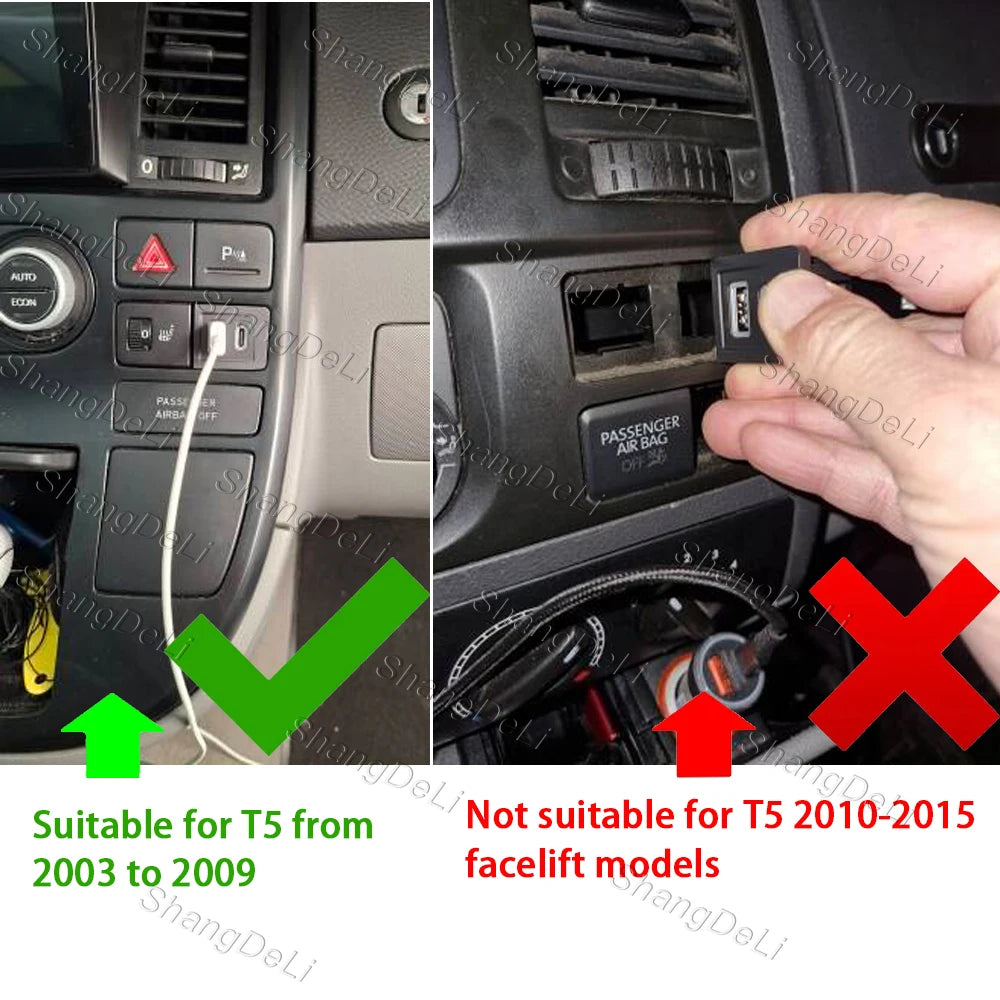 Fit For Volkswagen Multivan T5 2003-2009 Car Charger Phone Charge USB Port Charger PD QC3.0 Car Charger Outlet Adapter