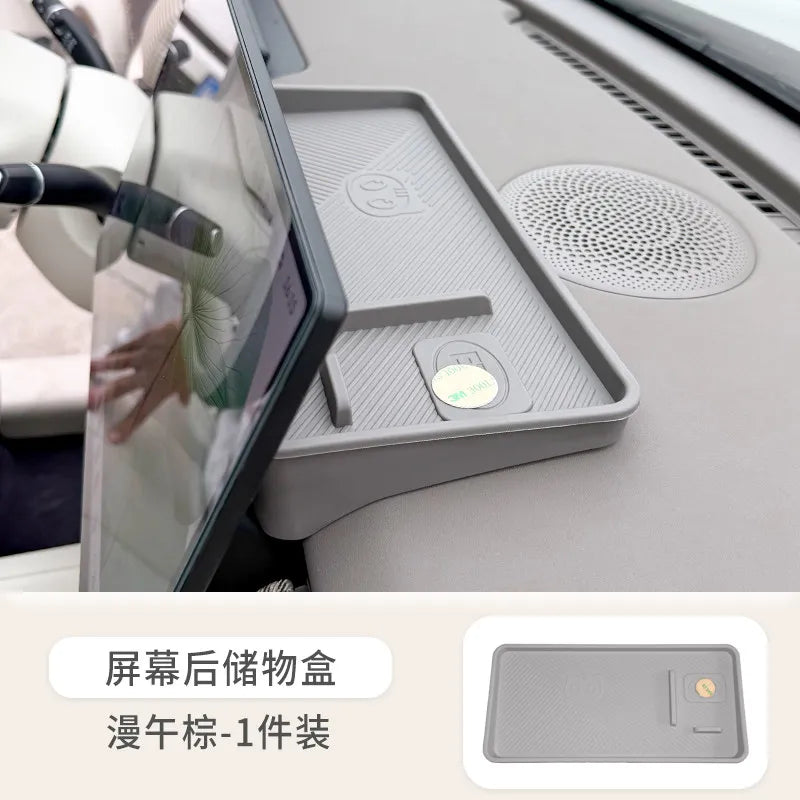 For 2026 GWM ORA 5 Dawn White Armrest Storage Box Under Console Organizer Cup Holder Phone Slot Storage Tray Interior Accessory