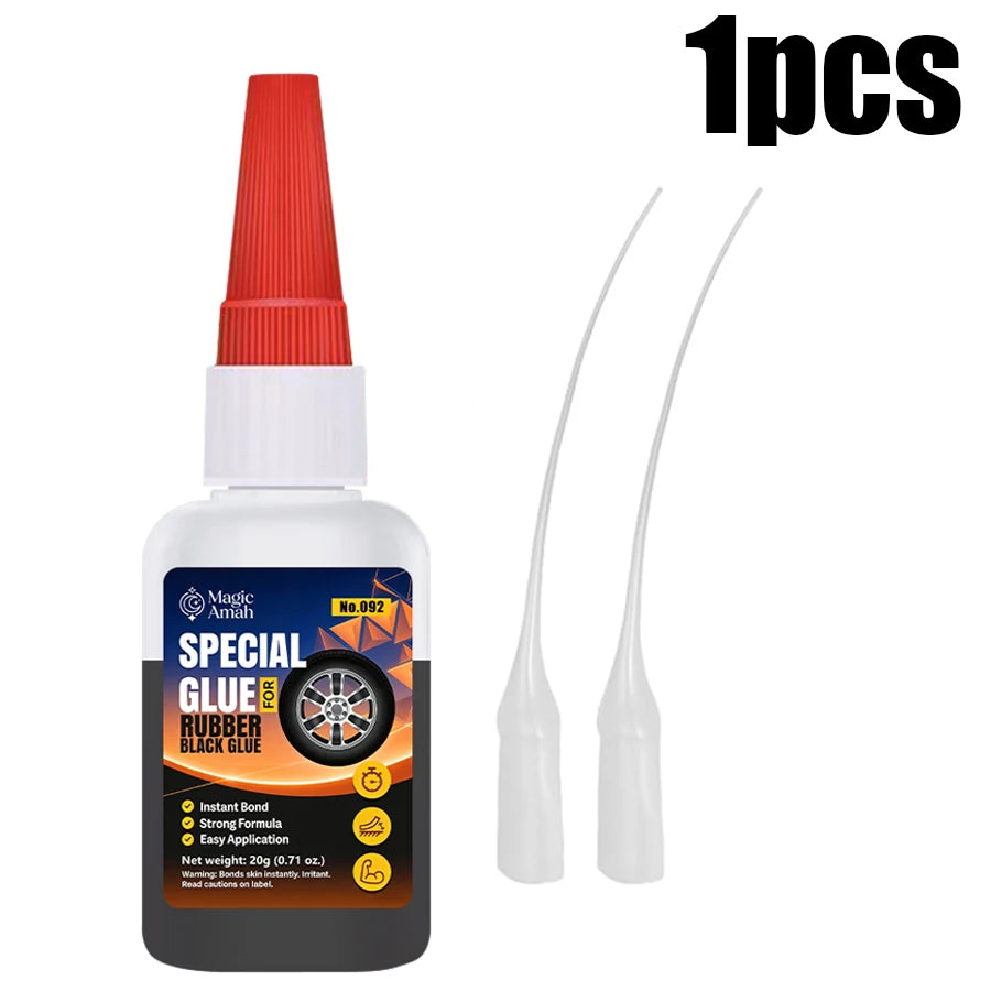 Black Instant Tire Repair Glue, Strong Waterproof Rubber Adhesive For Car Motorcycle Bicycle Tyre Crack Repair