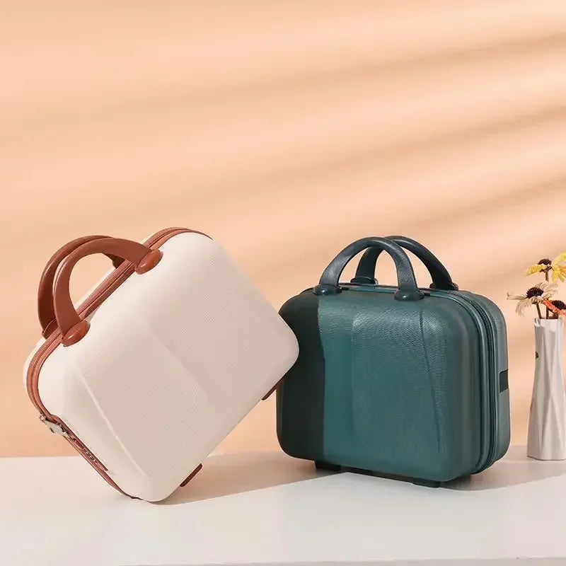 2025 New 14 inch Hard Shell Waterproof Shockproof Portable Mini Suitcase Password Lock Storage Cosmetic Bag Carry-on Luggage