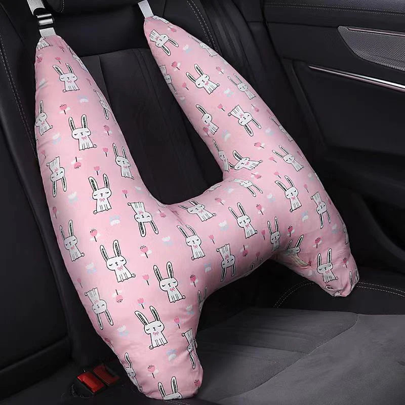 Cartoon Car Sleep Headrest Children's Pillow Nap Shoulder Belt Cushion Neck Cover Travel Bed Interior Accessories