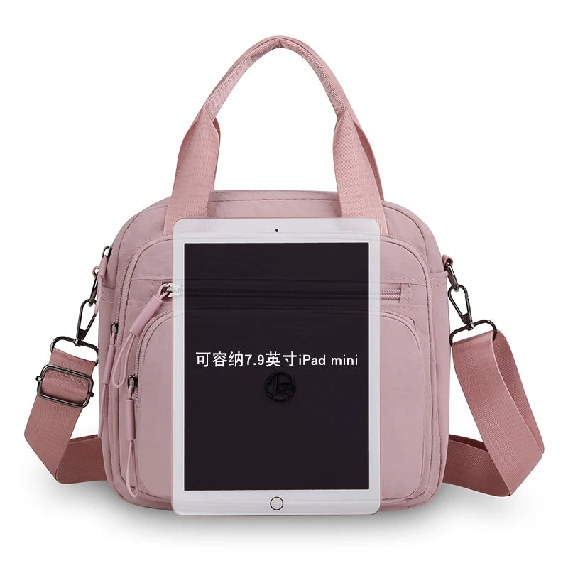 Messenger Shoulder Bag for Women, Wrinkle Resistant Nylon Square Purse, Thickened Multi Layer Large CapacityFor Daily Casual Use