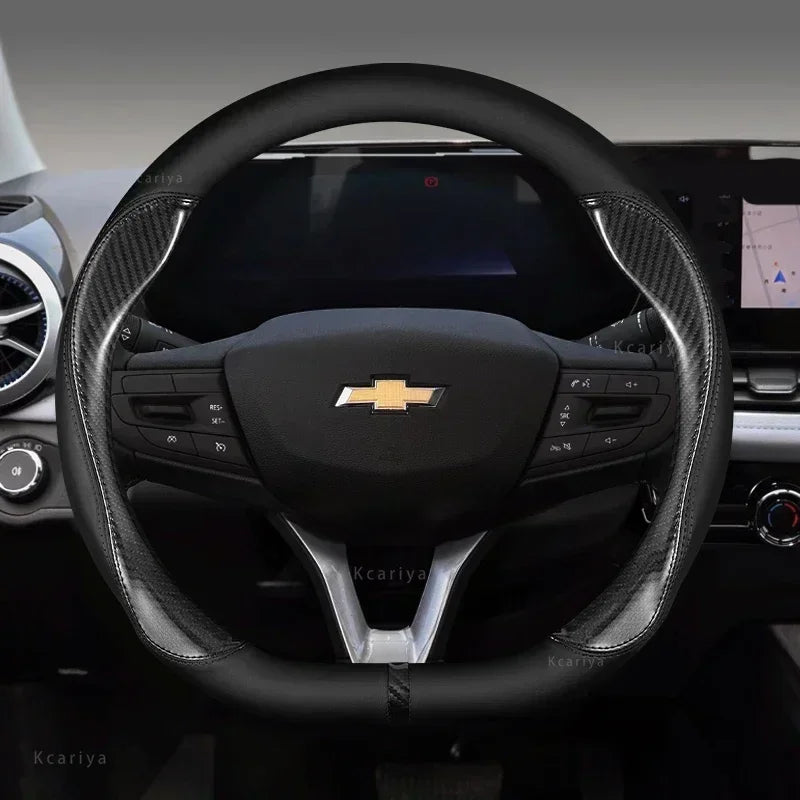 3D Embossed Non-slip Steering Wheel Cover 38CM for Chevrolet Cavalier Colorado Cruze Lacetti Onix Orlando Silverado Spark Tahoe