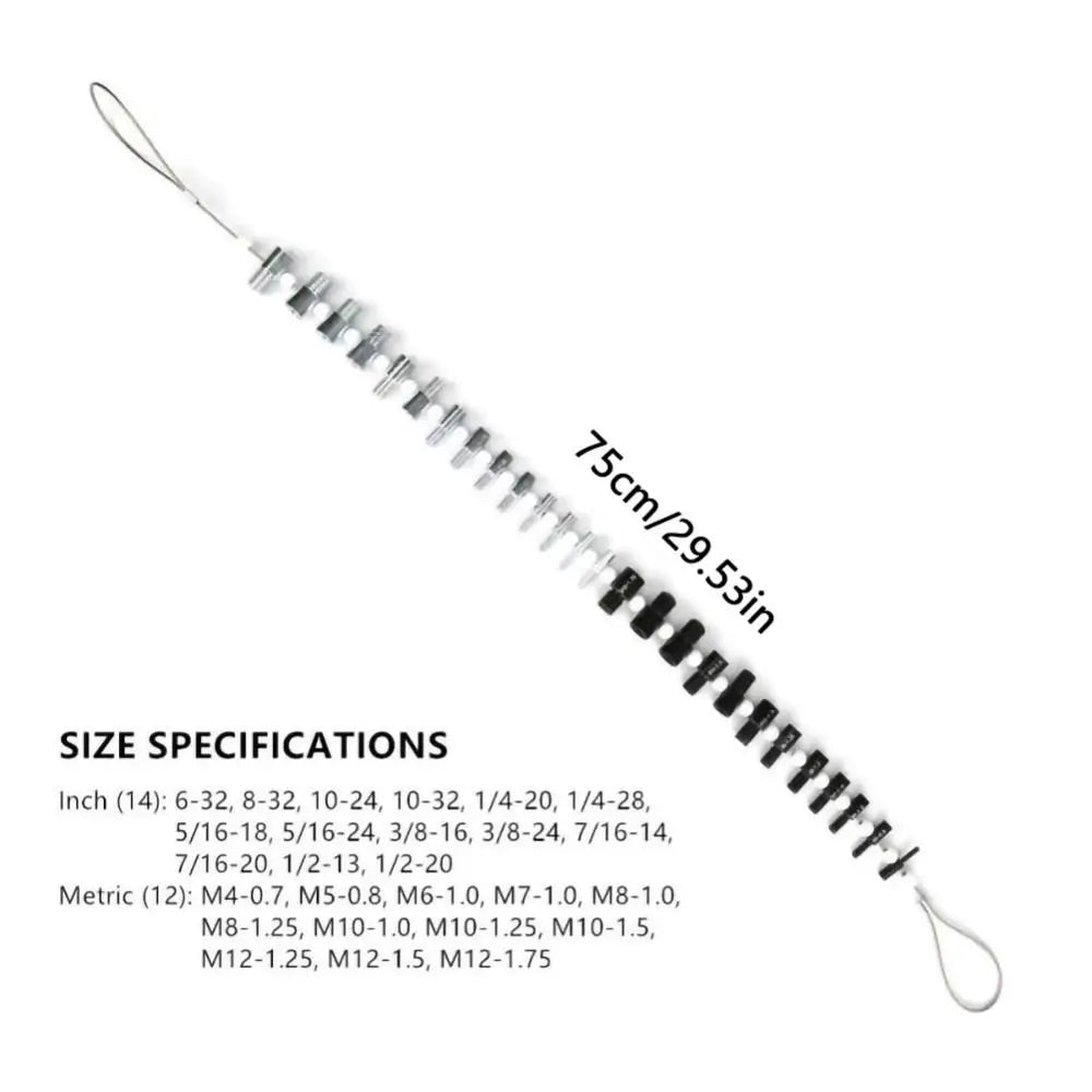 26Pcs Nut and Bolt Thread Checker Set Inch and Metric Size Precise Thread Checker Lightweight Universal Thread Measuring Tools