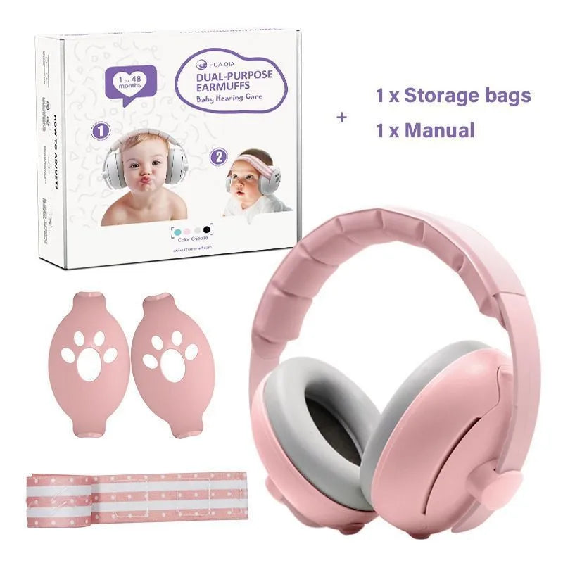 LazyChild Infant Noise Isolating Earmuffs 0-3 Years Noise Reduction Headphones Adjustable Headband For Baby Sleep Plane