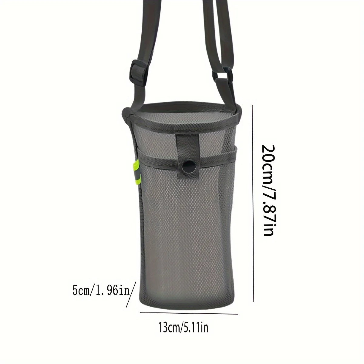 Black Outdoor Crossbody Storage Net Bag Water Cup Cover Protective Cover Grid Milk Tea Kettle Universal Thermos Cup One Piece