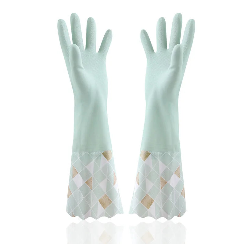 Household Cleaning Gloves Latex Rubber Reusable Kitchen Dishwashing Gloves Waterproof Non-Slip for Laundry Work Garden Pet Care