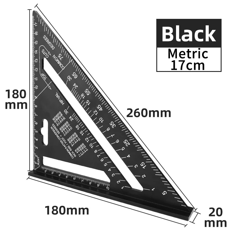 Triangle Ruler 90 Deg. Angle Meter 7 Inch Triangular Ruler Try Square Triangular Square Triangle Joinery Metal Carpenter Square