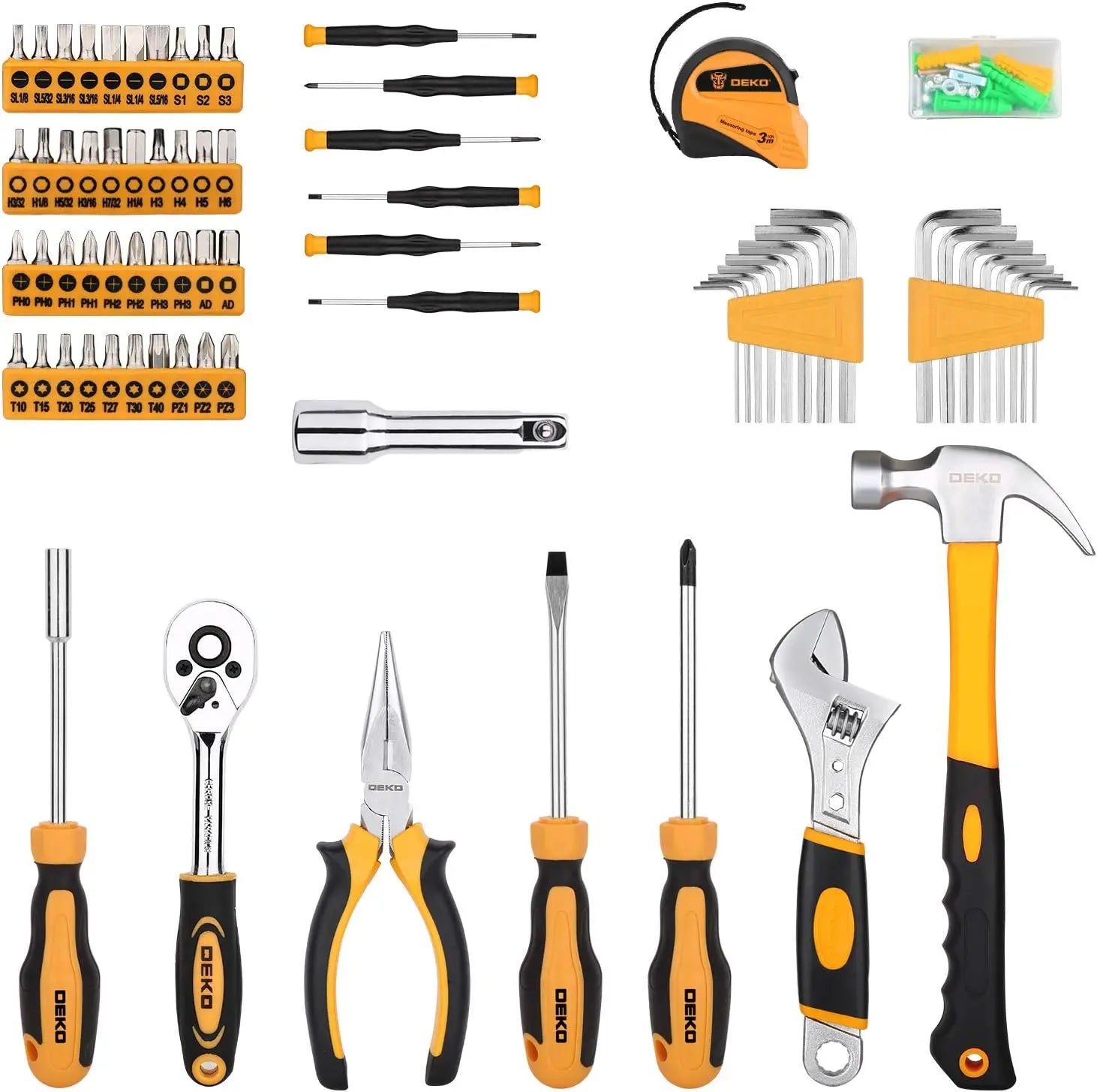 158 Piece Tool Set - General Household Hand Tool Kit, Auto Repair Tool Set with Plastic Toolbox Storage Case