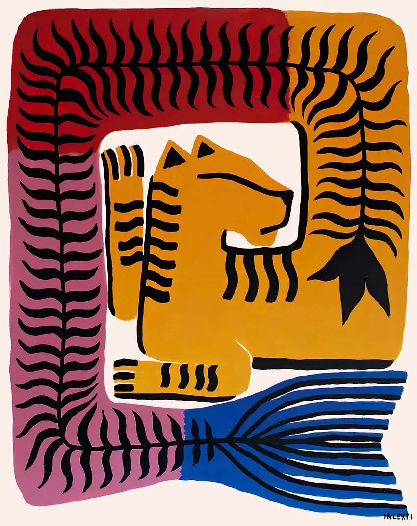 Ancient Egypt Colorful Abstract Boho Poster Tiger Leopard Figure Wall Art Prints Canvas Painting Pictures For Living Room Dec