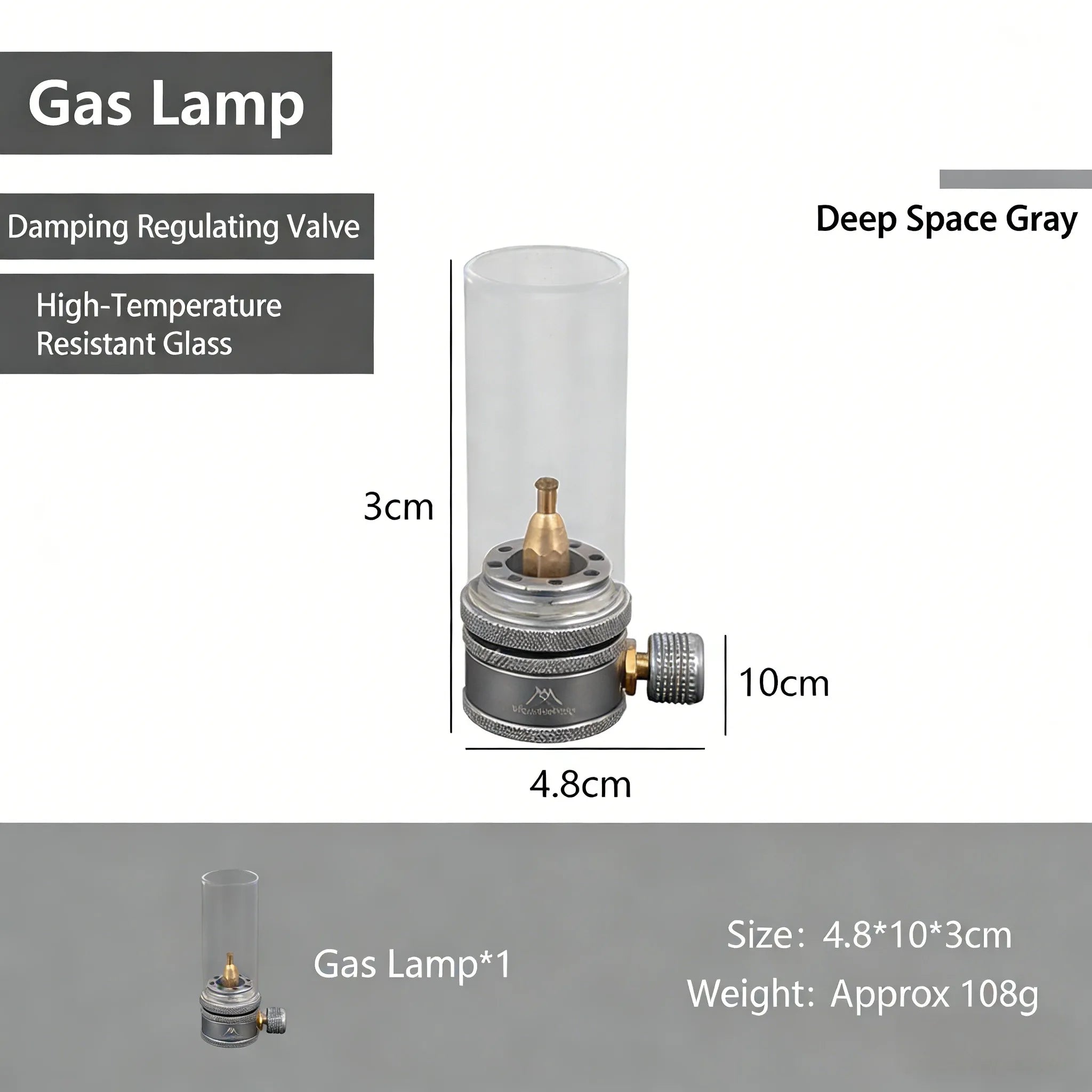 MOUNTAINHIKER Outdoor Gas Light Set Picnic Camping Retro Decorative Ambience Light Creative Desktop Bedside Gas Light