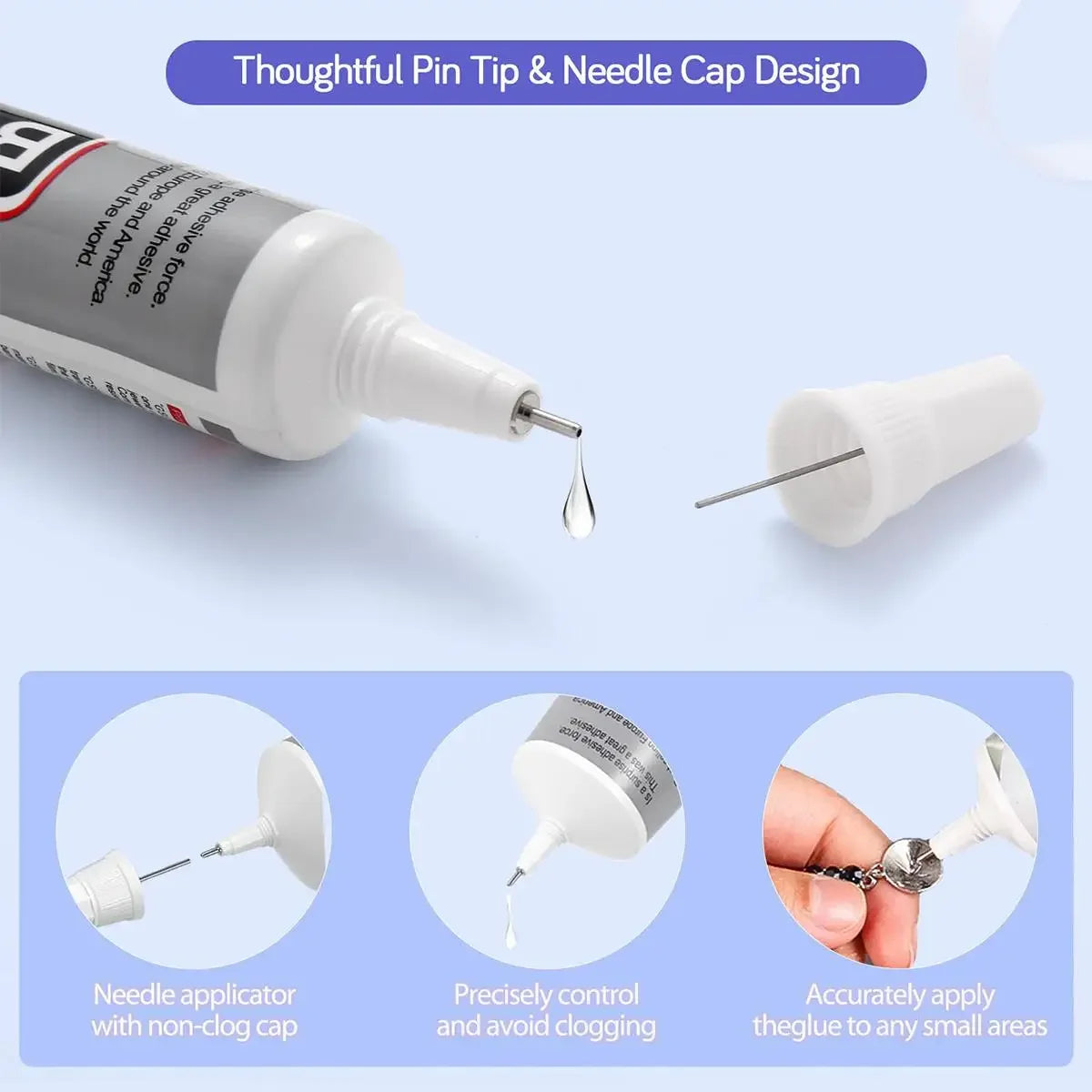 1/2/3Pcs B7000 Transparent Epoxy Glue, Contact Phone Repair Adhesive Glass Plastic Universal DIY Glue , with Precision Tip,Multi