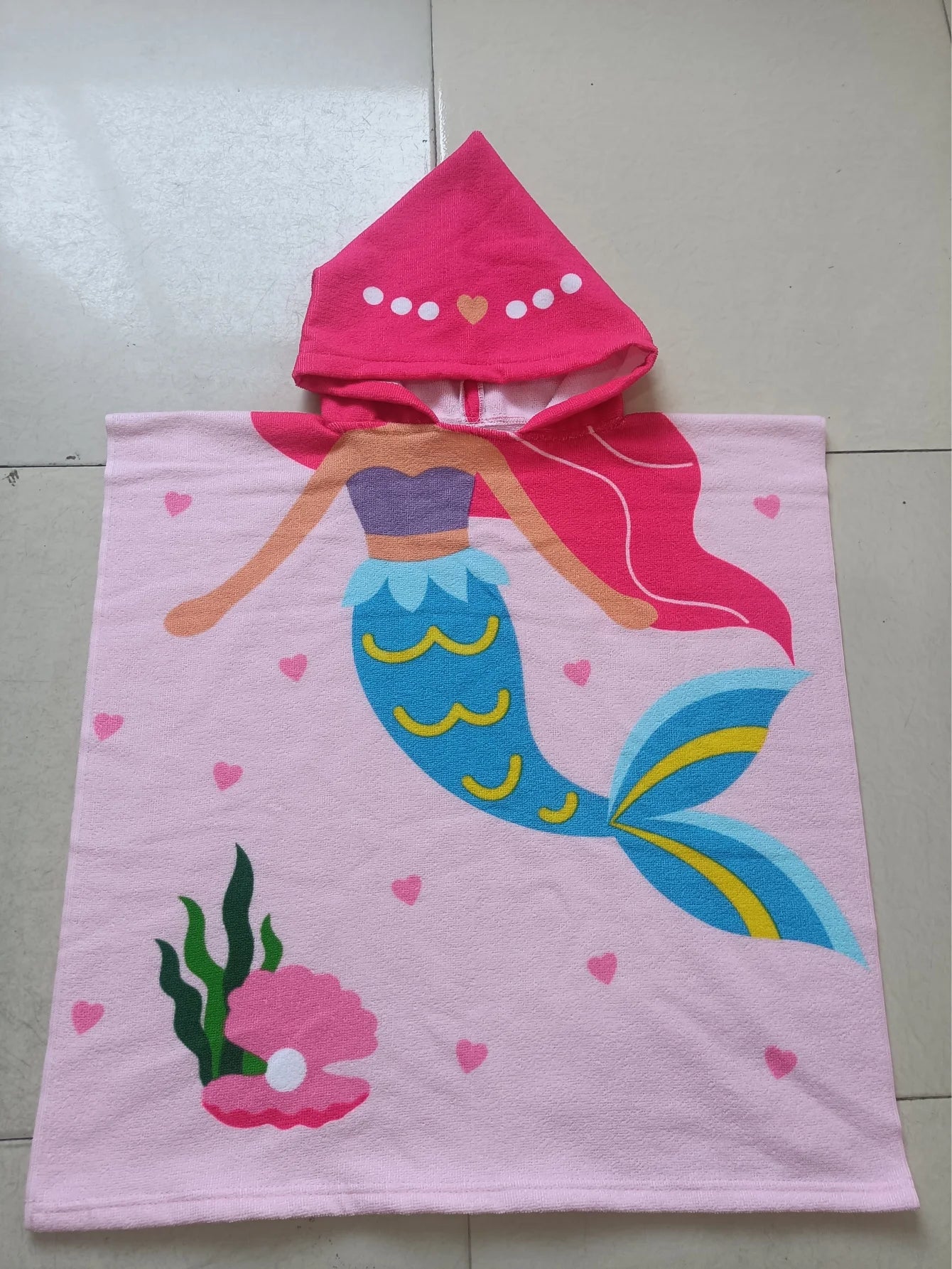 Beach Towel For Kids Hooded Bath Towel Poncho Kids  rabbit pattern Baby Towel For Girls 2-6 Years Bathroom Beach Swim Cover