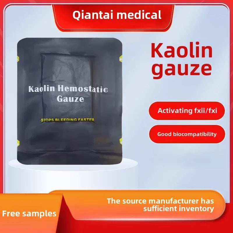 TCCC Kaolin Hemostatic Gauze Outdoor Emergency Mountaineering Sterile Compression Multifunctional Bandage for First Aid