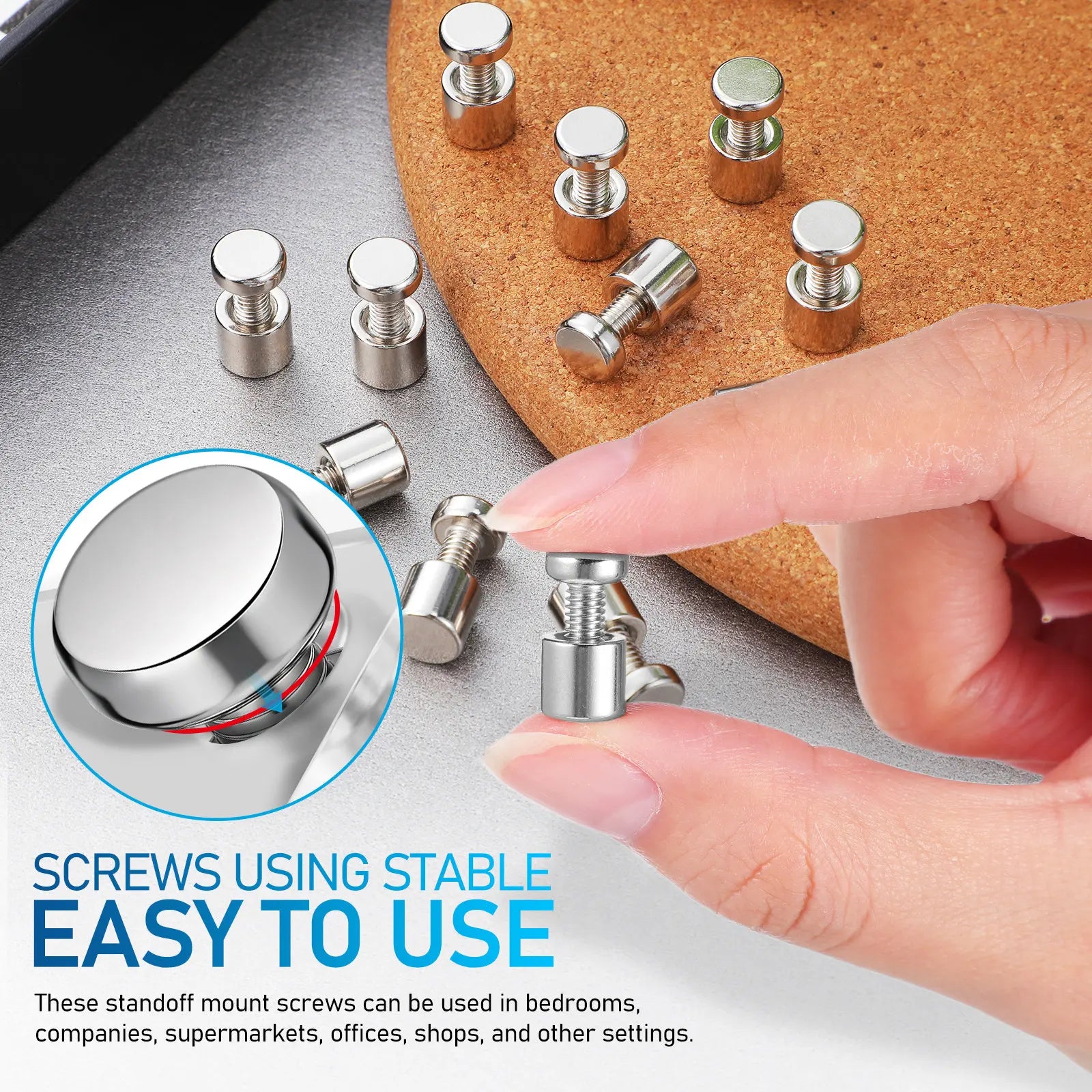 12PCS Acrylic Picture Frame Glass Sign Standoff Nail Wall Mount Standoff Holder Advertise Fixing Screws Glass Fasteners