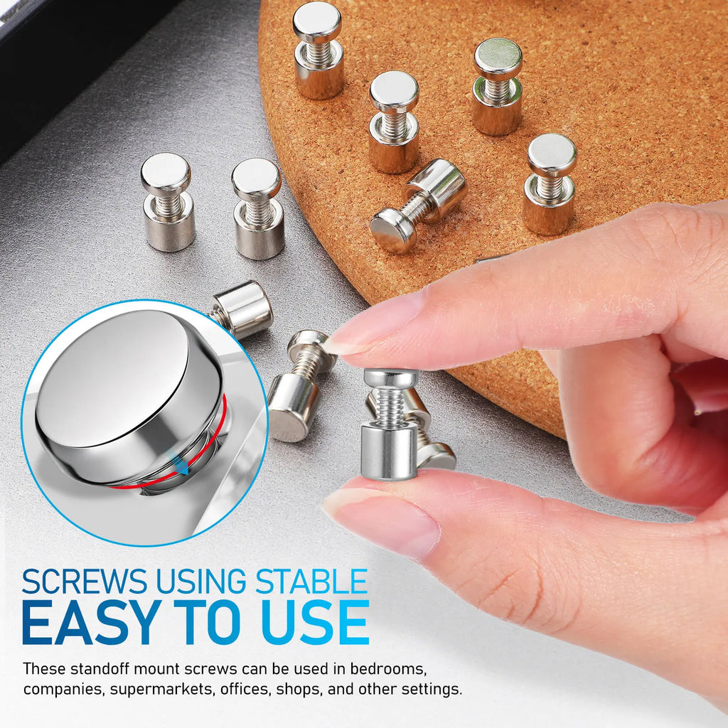 12PCS Acrylic Picture Frame Glass Sign Standoff Nail Wall Mount Standoff Holder Advertise Fixing Screws Glass Fasteners