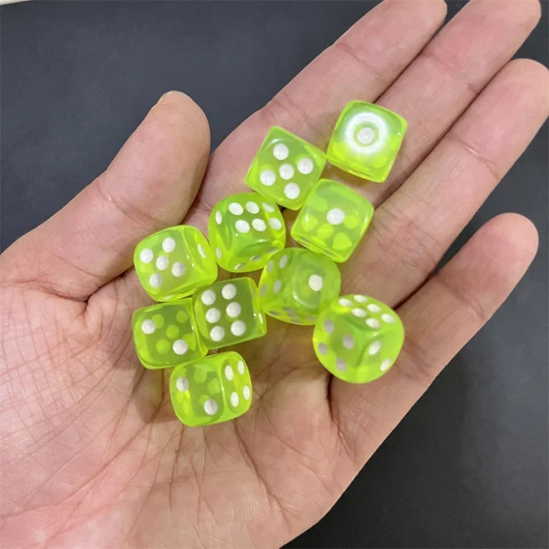50pcs/Pack High Quality New 12mm Acrylic Transparent D6 Point Dice #12 Round Corner Boutique Dice