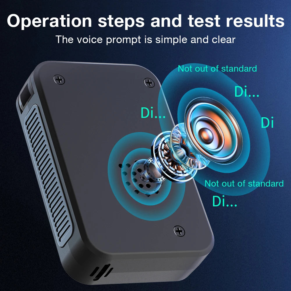 Portable Alcohol Tester Electrochemical Alcohol Detector Professional Breathalyzer LCD Display Drunk Driving Test Alcohol Meter