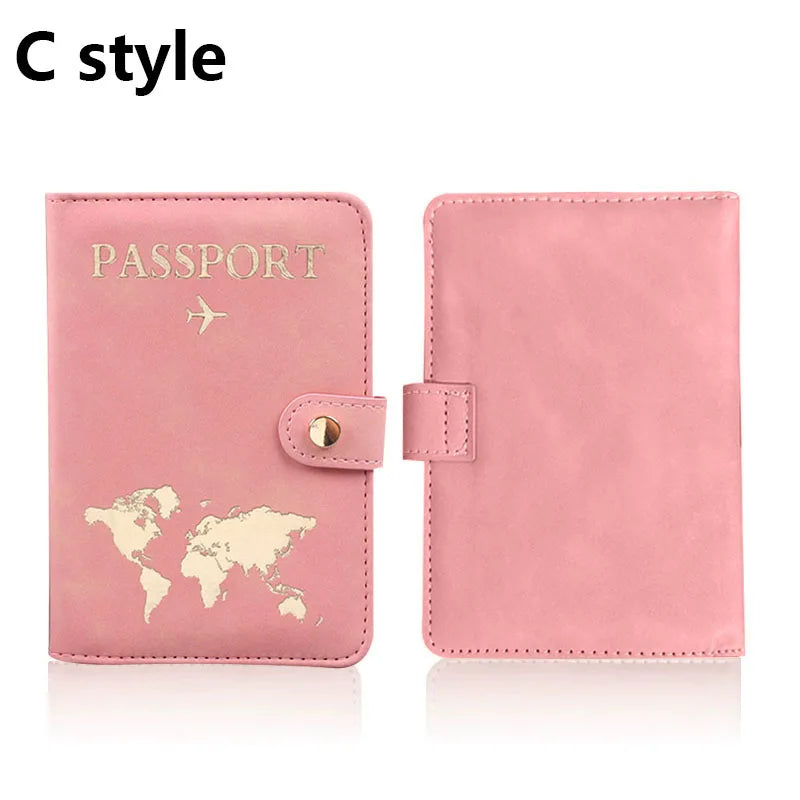 Leather Passport Holder Covers Case for Travel Essentials Credit Card Wallet Passport Book for Women/Men Buckle Passport Cover