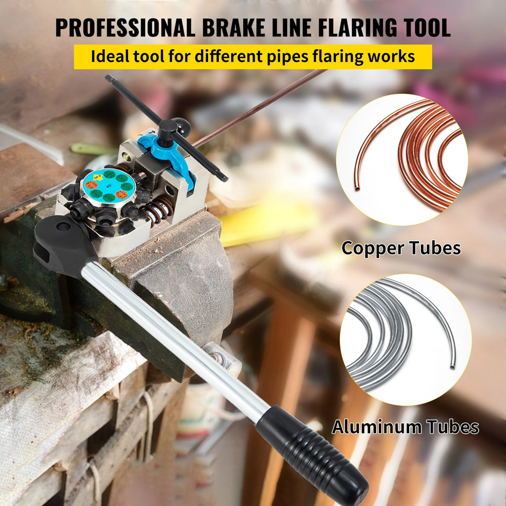 SucceBuy Brake Line Flaring Tool 45° Double Flares for 3/16" 1/4" 5/16" 3/8" Tube Size Suitable for Soft Metal of Copper Lines
