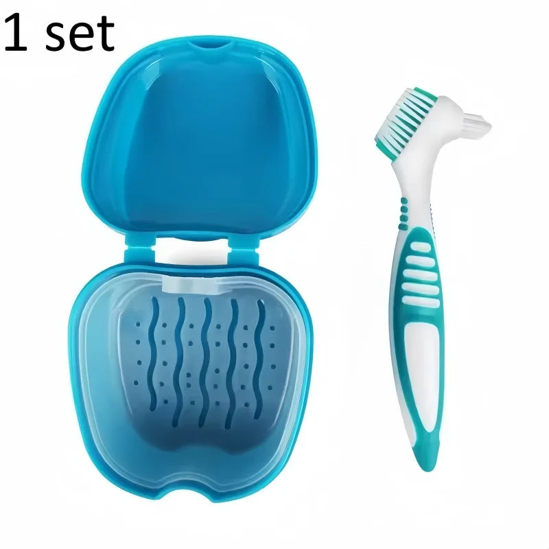 Denture Box Dental Fixator Denture Storage Box Toothbrush Oral Hygiene Products Clean Artificial Denture Storage Accessories