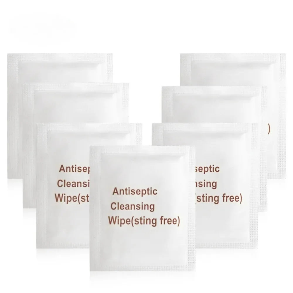 100Pcs Antiseptic Wipes Sting-Free Disposable First-Aid Non-Alcoholic Protective Cleaning Emergency Kit Travel Home Sterile