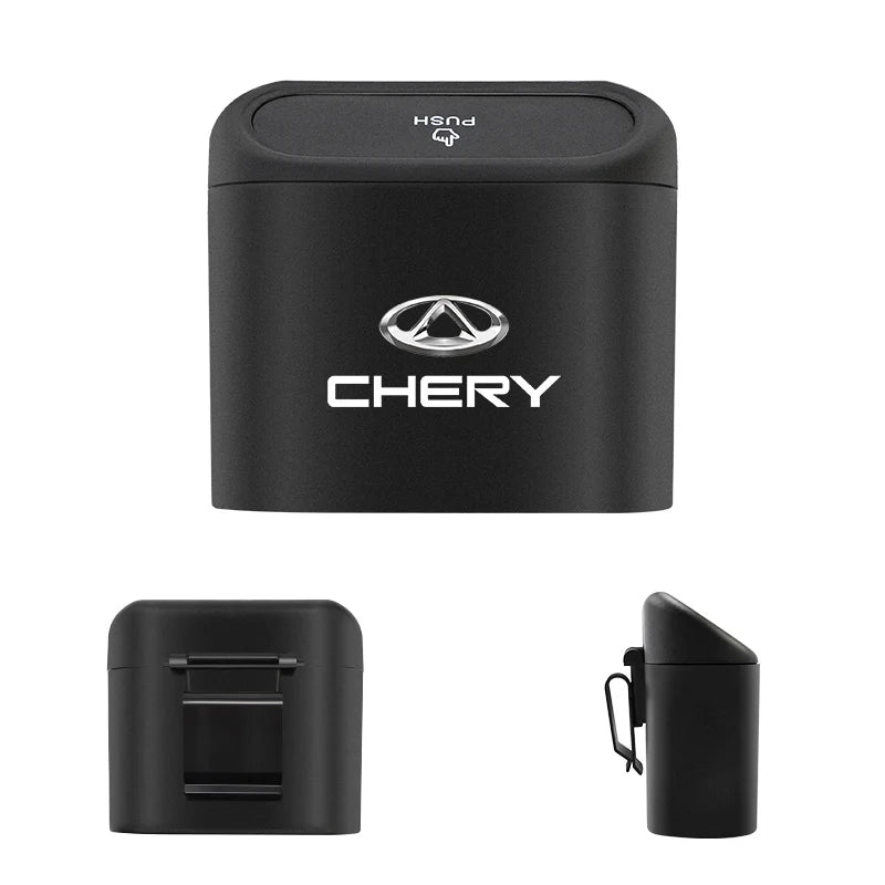 For Chery Tiggo 7 Pro 4 3 Fulwin 2 Arrizo 6 QQ 5x 5 8 T11 3 5 Gx EQ7 E3 Am Car Portable Trash Can Auto Logo Sundries Storage Box