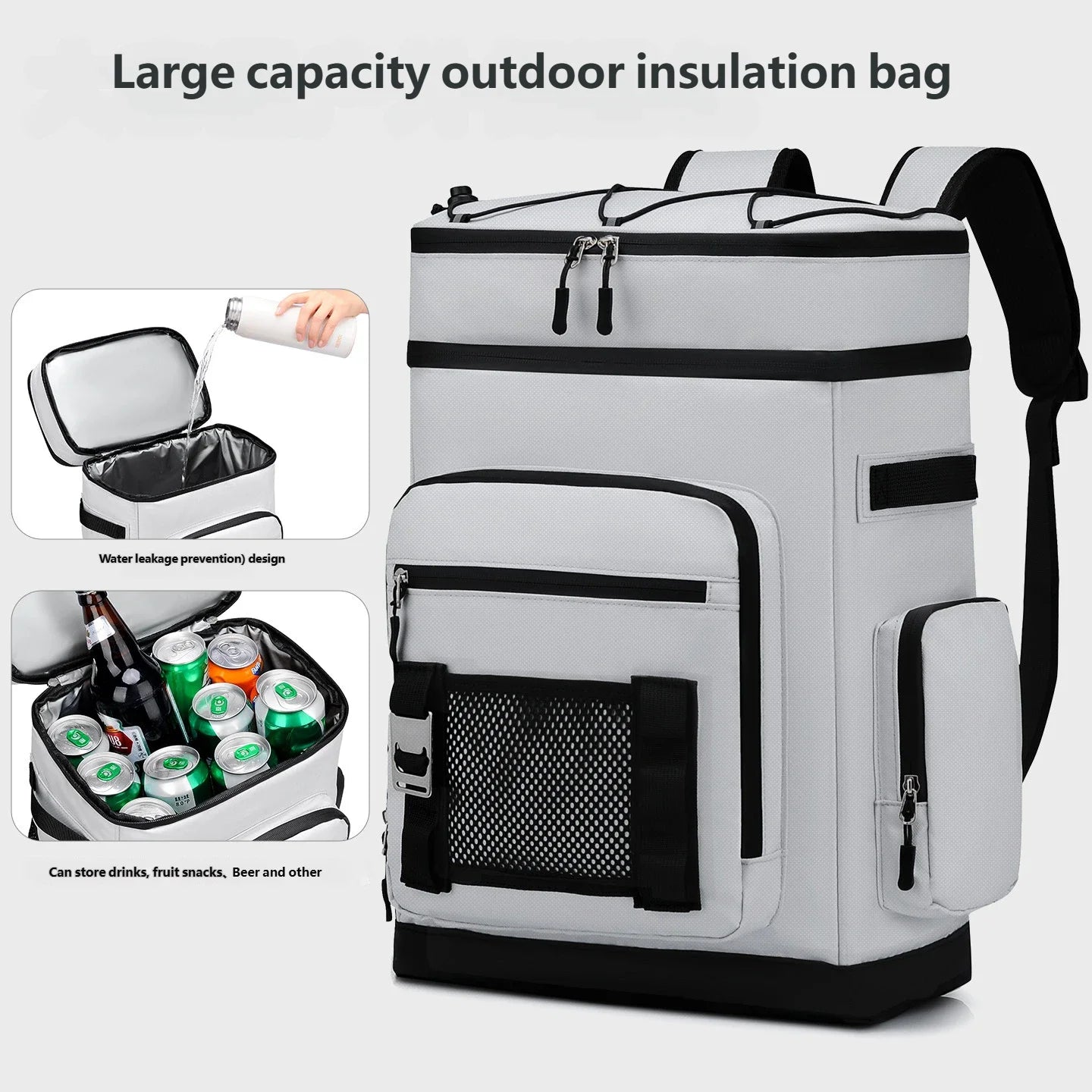 Waterproof Soft Cooler Backpack 20L Insulated Thermal Bag Oxford Fabric for Picnic Camping Hiking Travel Lightweight Bag