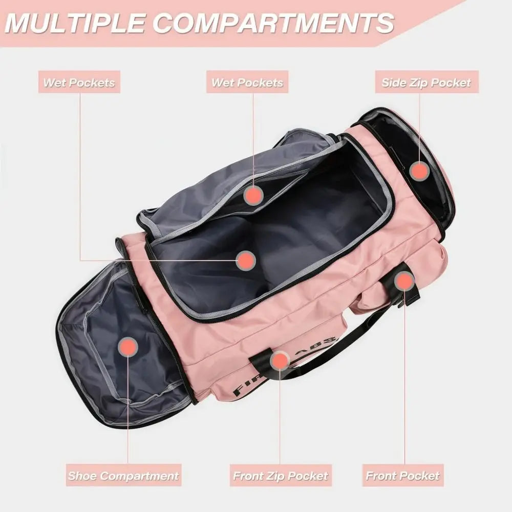 67L Travel Backpack Large Capacity 3 in1 Camping Duffel Bags Dry Wet Separation with Shoes Compartment Fitness Handbag Unisex