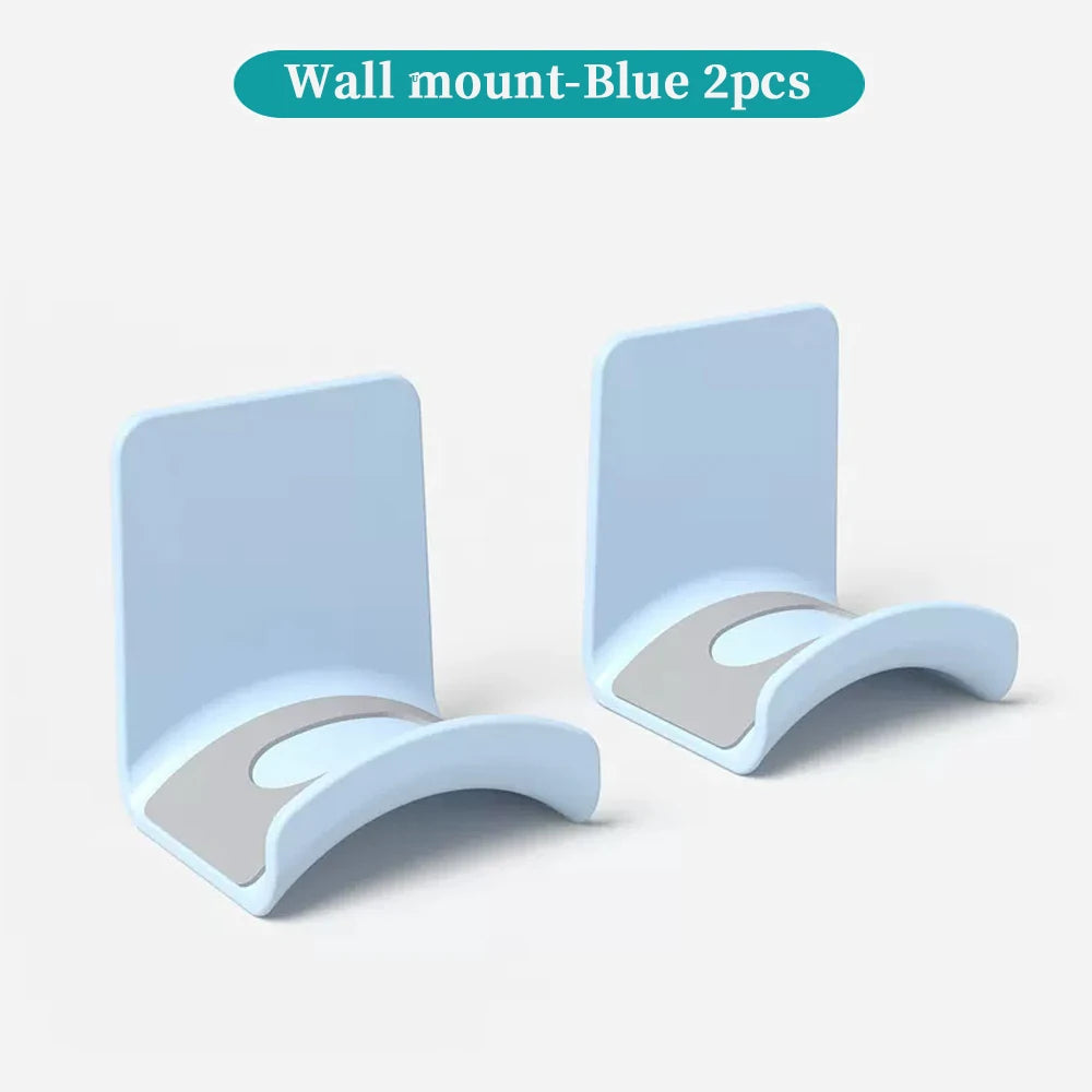 Universal Headphone Stand No Punching Plastic Wall Mount Hanger Under Desk Headset Rack Holder Support for Gaming Earphone
