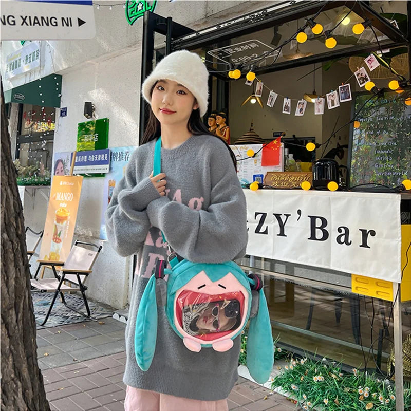 Kawaii Japanese Cartoon Girls Messenger Bag Cute Harajuku Aesthetic Schoolbags Preppy Sweet Daily commuting package For Kids