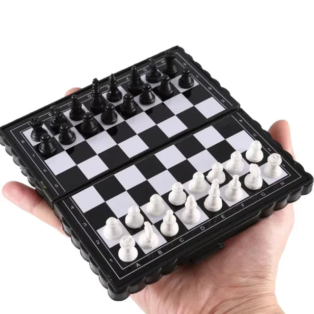 Chess Set  Mini Magnetic  Folding Magnetic Plastic Chessboard Board Game Portable Kid Toy Portable Outdoor