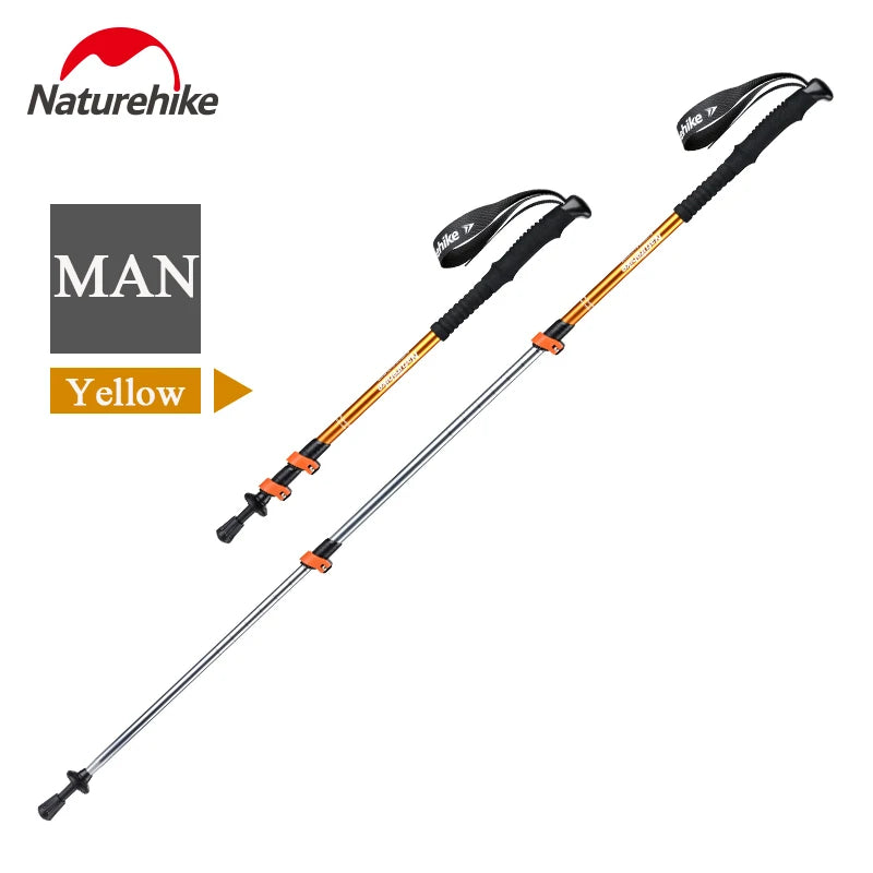 Naturehike Hiking Poles Three Sections Of Aluminum Pole For Mountaineering Hiking Skiing Travel Poles Climbing Trekking Pole