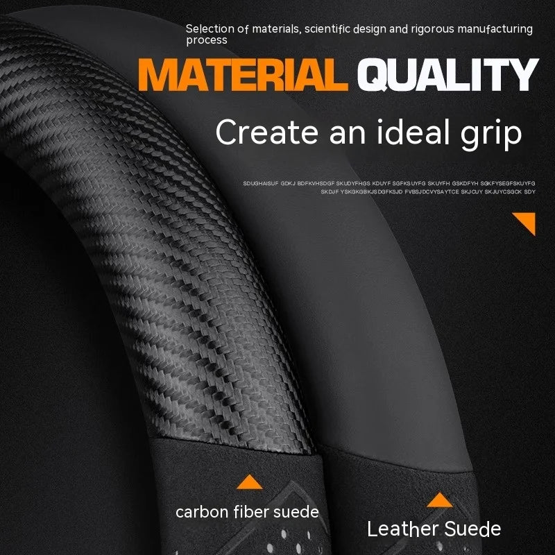 Opel OPCline ASTRA CORSA INSIGNIA MOKKA VECTRA GTC Tigra Carbon fiber Suede Leather Car Steering Wheel Cover Auto Accessories